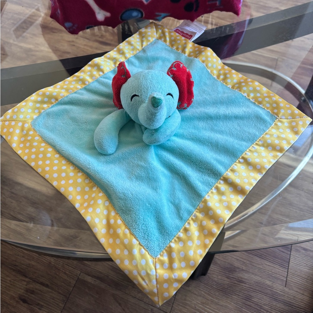 Fisher Price Aqua Blue elephant baby lovey